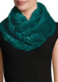 Jocelyn Rabbit Fur Infinity Scarf Turquoise Bergdorf Goodman