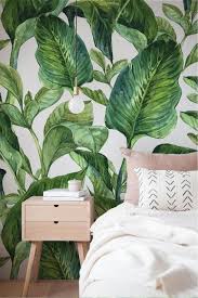 Banana Leaf Wall Mural Banana Leaves Removable Wall Mural Etsy Dorm Room Decor Discount Bedroom Furniture Wallpaper Bedroom