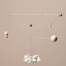 Mobiles are also referred to as kinetic art, because they incorporate actual movement as part of the design. Soudasouda Maker Interiors Balance In Physics Colour Material Love This Via Satsukishibuya Pinterest And Hu Hanging Mobile Mobile Sculpture Inspiration