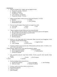 Intinya yang perlu disampaikan untuk proposal sederhana adalah sebagai berikut : Soal Semester 2