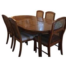 Drexel heritage dining set with 8 upholstered chairs and 2 leaves. Drexel Heritage 6 Piece Wood Dining Set Aptdeco