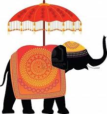 Decorated Indian Elephant With Umbrella Indian Elephant Drawing Indian Elephant Indian Illustration