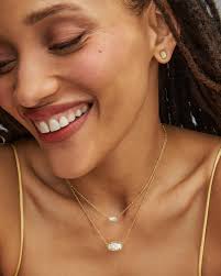 Pendant Necklace Ellie Earrings Kendra Scott Kendra Scott Gift Set Gold  Necklace Pair Earrings, Iridescent