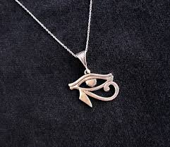 Eye Of Horus Necklace Silver Pendant - Heart Mala Yoga Jewellery