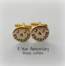 bronze wedding anniversary cufflinks
