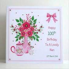With kudoboard, you can create custom online cards with photos, gifs, videos, and notes recognizing your recipient's 100th birthday. 100th Birthday Card Mum Nan Gran Friend Etc Personalised Handmade Large 8x8 Ebay