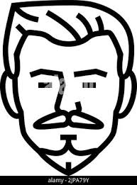 van duke beard hair style color icon vector illustration Stock Vector Image  & Art