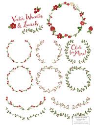 Download Christmas Vector Flower Wreaths Vector Flowers Wreath Clip Art Floral Wreath Design SVG Cut Files