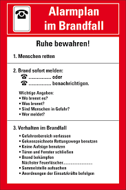 Alle mitarbeiter sind zu beginn des schuljahres über den alarmplan aktenkundig zu informieren. Aushang Alarmplan Im Brandfall Kunststoff 200x300mm Kroschke Com