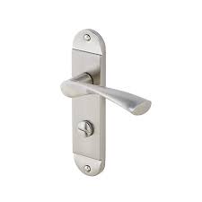 Bathroom shelving helps you keep your surfaces clear while keeping your everyday items where you need them, when you need them. Colours Breage Satin Nickel Effect Zinc Alloy Curved Bathroom Door Handle L 121mm Pair Diy At B Q