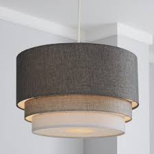 Elements Eclipse 40cm 3 Tier Grey Shade Ceiling Light Shades Bedroom Ceiling Light Bedroom Light Shades