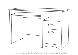 Learn How To Draw A Computer Desk Furniture Step By Step Drawing Tutorials Computer Desk Desk Desk Furniture