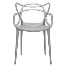 2xhome Gray Stackable Contemporary Modern Designer Molded Plastic Chair Assembled With Arms Open Back Armchair For Kitchen Dining Chair Outdoor Patio Bedroom Ac In 2020 Molded Plastic Chairs Masters Chair Dining