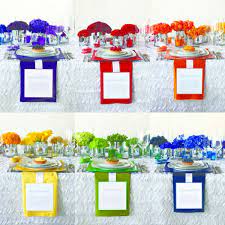 Somewhere Over The Rainbow Rainbow Wedding Rainbow Wedding Theme Colorful Table Setting