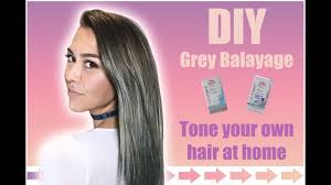 Tie up and make a small bun of top and middle section, then you can start with the bottom one first. Diy Grey Balayage Tone Your Hair At Home Youtube