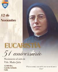 En este día especial, 21 de noviembre, celebramos el nacimiento al cielo de  Madre Julia. Su entrega, su oración y su confianza en Dios siguen dando  frutos en cada corazón misionero. 🙏