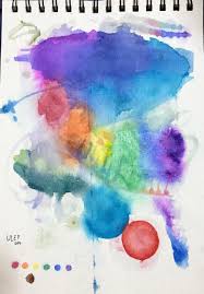 Spectrum Splash Watercolor On Paper 7x10 Watercolor Splash Crayon Art Melted Watercolor
