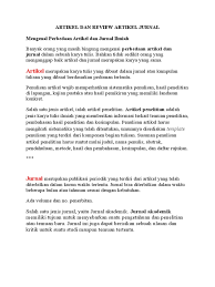 in a short period of time. Review Artikel Jurnal Adalah