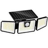 INCX Solar Motion Sensor Lights Outdoor, 3 Heads Security ...