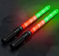 2 Pack 21 Inch Signal Traffic Safety Wand Baton Led Light with 3 Flashing  Modes,Parking Wand for Traffic Control, Parking Guide, Using 2 C-Size ...