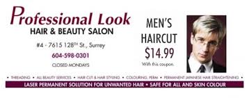 54% off (4 days ago) offer details: Men S Haircut 14 99 At Professional Look Hair Beauty Salon Health Beauty Salons Coupons Surrey Bc Couponsbc Ca
