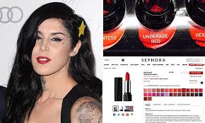 Kat also revealed she feels that because of the way the beauty industry is set up now, certain influencers place pressure on their audiences to buy into the hype of product. Kat Von D Refuses To Apologize For Underage Red Lipstick Daily Mail Online