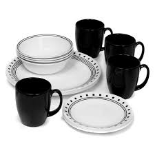 Black And White Corelle Dishes Corelle Classic City Block 16 Piece Dinnerware Set Walmart Com Dinnerware Set Dinnerware Corelle Dishes