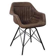 industriele leren eetkamerstoel bruin eetkamerstoelen stoelen tafel en stoelen