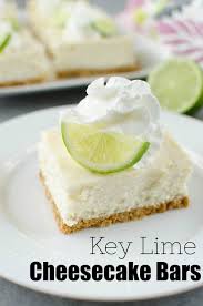 Key Lime Cheesecake Bars Creamy Cheesecake Bars Filled With Key Lime Juice And Fresh Lime Zest On A Gra Key Lime Cheesecake Recipe Lime Desserts Lime Recipes