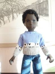 Sheep Cardigan In Blue Can Be Worn Backwards Like This As A Jumper Dukker
