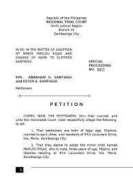 Some petitioners get worried about leaving spaces blank, or ask what do i write if it doesn't apply to me?. Sample Petition For Adoption Pdf Mother Adoption