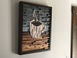Wood Wall Art Coffee Wall Decor Cafe Art Kitchen Decor Home Etsy Coffee Wall Decor Wood Wall Sculpture Reclaimed Wood Wall Art