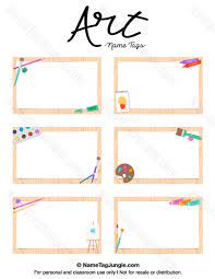 | the flags just fold in half with your pencil in the middle and paste the flag together. Free Printable Art Name Tags The Template Can Also Be Used For Creating Items Like Labels And Place Cards Name Tag Templates Tag Templates Nametags For Kids