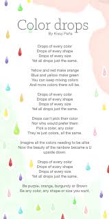 Color Drops Poem Poetry For Kids Kids Poems Childrens Poems