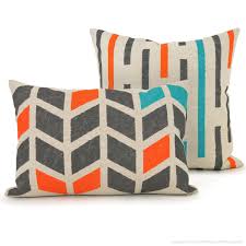 Check spelling or type a new query. Throw Pillow Covers Handprinted Pillow In Charcoal Grey Orange Turquoise And Natural Be Chevron Pillows Decorative Lumbar Pillows Decorative Cushion Covers