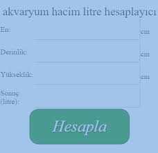 Akvaryum Hesaplama Akvaryum
