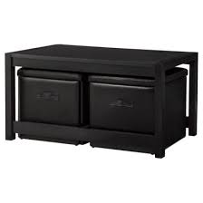 Shop living room tables from nebraska furniture mart. Black Coffee Table With Two Tuck Away Folding Storage Ottomans Storage Ottoman Folding Storage Ottoman Coffee Table