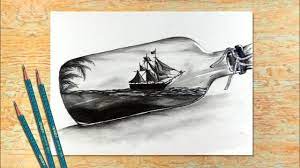 Scenery Inside The Bottle | Easy Drawing For Beginners | Pencil Drawing |  Creative Art & Sketch |#21 - Youtube