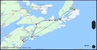 what is the drive distance from north sydney nova scotia