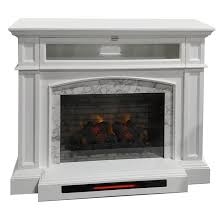 Clean, white finished woodwork evokes crown molding style from the base to the top, giving this electric fireplace grace and charm. Allen Roth Infrared Quartz Electric Fireplace 52 5 In White 2267fm 28 201 Rona