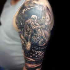 These army tattoos represents soldiers who have given their lives and those who are willing to give their life for the rest of us to enjoy the freedoms they fight for. 50 Fallen Soldier Tattoo Designs For Men Memorial Ideas