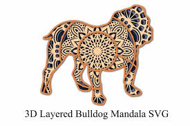 Free svg image & icon. 3d Layered Bulldog Mandala Svg 4 Layers 748219 Paper Cutting Design Bundles