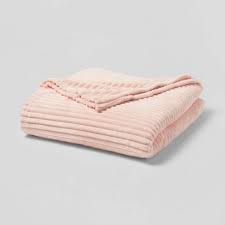 Full Queen Ribbed Plush Bed Blanket Pink Room Essentials Target