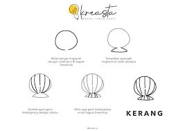 Gambar sebuah garis panduan horizontal tipis. Tutorial Menggambar Kerang Kreasita