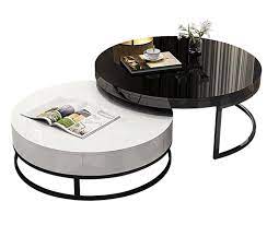 Yet the tables can be put together to save space when both are not needed. Modern Living Room Furniture Luxury Gold Stainless Steel Granite Nesting Tables Glass Top Round Marble Coffee Table Buy Marble Coffee Table Black And White Nesting Coffee Table Coffee Table Set Of 2 Product