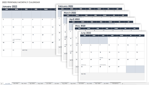 Quickly print a blank yearly 2022 calendar for your fridge, desk, planner or wall using one of our pdfs or images. 15 Free Monthly Calendar Templates Smartsheet