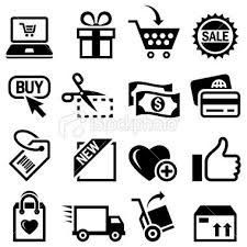 Shopping And E Commerce Black White Icon Set Icon Set Vector Icon Set Vector Art Illustration
