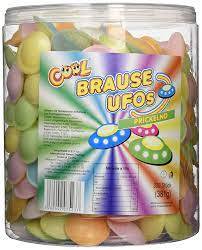 Oblaten gefüllt mit schleckpulver und fruchtgeschmack inhalt: Cool Brause Ufos 300 Stuck In Frischhaltedose Wiederverschliessbar 1 X 381 G Amazon De Lebensmittel Getranke