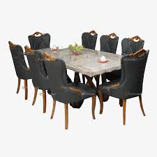 A gray dining room set can be a fitting addition to any size space. 8 Seater Marble Rectangular Dining Set Footsteps