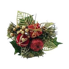 Picks are shipped flat, but each branch is bendable. Christmas Pick With Apple Leaf And Parcel The Essentials Company